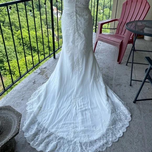 Dresses | Brand New Fit And Flare Wedding Dress W Beautiful Beaded Lace  Detailing | Poshmark